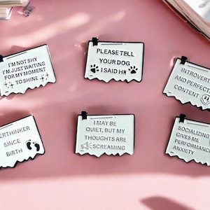 Introvert Gift, Funny Enamel Pin, Quotes about Introverts, Overthinkers, Social Anxiety, Introvert Humor, Aesthetic Pins