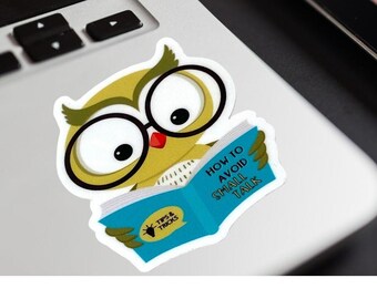 Introvert Owl Vinyl Sticker: Funny Humor Decal