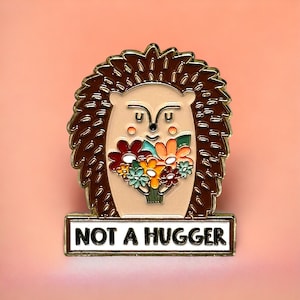 Funny Enamel Pin, Introvert Gift, Porcupine, Funny Introvert, Aesthetic Pins, Cute Backpack Pin, Not A Hugger