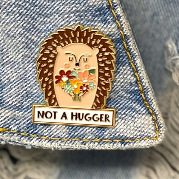 Introvert Pin, Introvert Gift, INFJ, Personal Space, Not A Hugger, Funny Introvert, Porcupine Pin, Lanyard Pins, Cute Backpack Pins