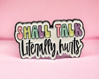 Introvert Pin, Introvert Gift, Funny Introvert, Small Talk, Aesthetic Pins, Cute Backpack Pins, Lanyard Pins, Introvert Humor