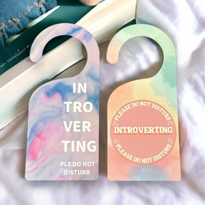 Introvert Gift, Do Not Disturb Sign, Door Knob Sign, Homebody, Colorful Room Door Decor, Unique Privacy Sign
