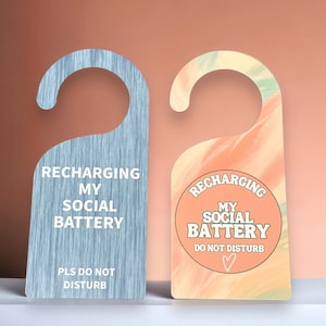Introvert Gift, Do Not Disturb Door Hanger Sign, Social Battery Recharging Gift for Homebody