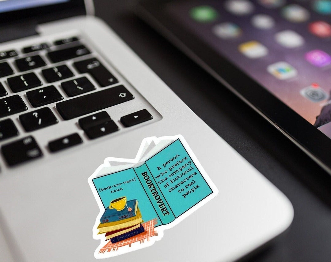 Booktrovert Vinyl Sticker: Funny Book Lover Decal - Etsy