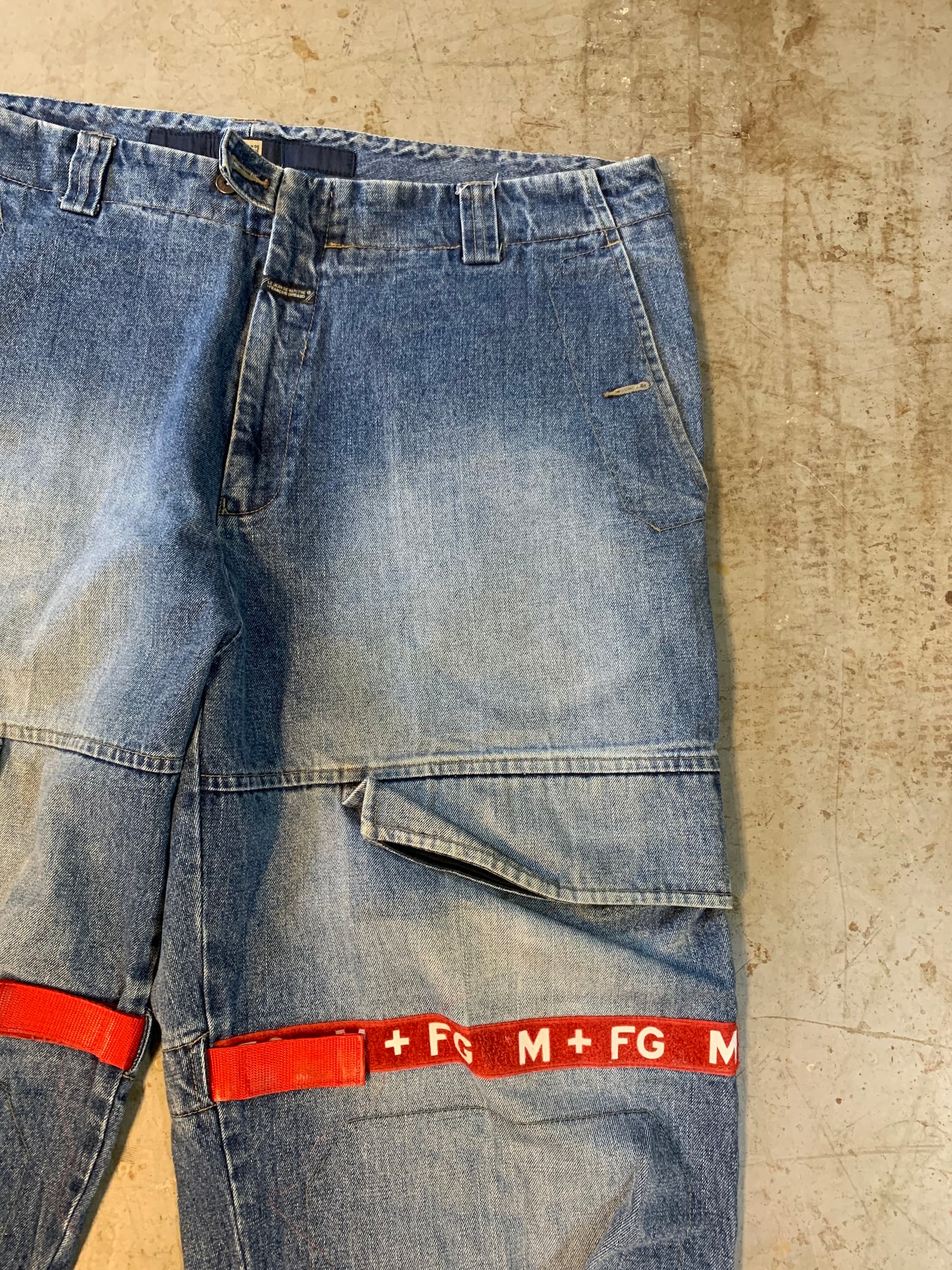 Vintage 90s girbaud strap jeans blue red 44 xxlCrazy vintage Etsy