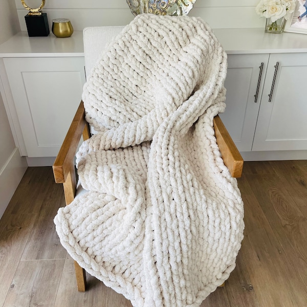 Jumbo Knit Blanket Etsy