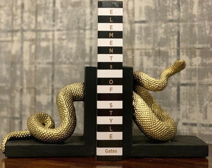 Decorative Bookend, Snake Bookend, Handmade Bookend, Shelf Decor, Shelf