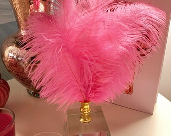 Crystal Decor Objects Crystals Crystal Objects Feather Decor Home Decor Accessories Wedding Table Decor Pink Feather Makeup Decor