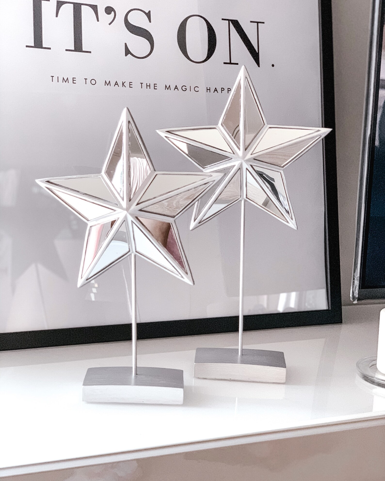 Christmas Table Decor Gold Star Stand Decor Christmas Etsy