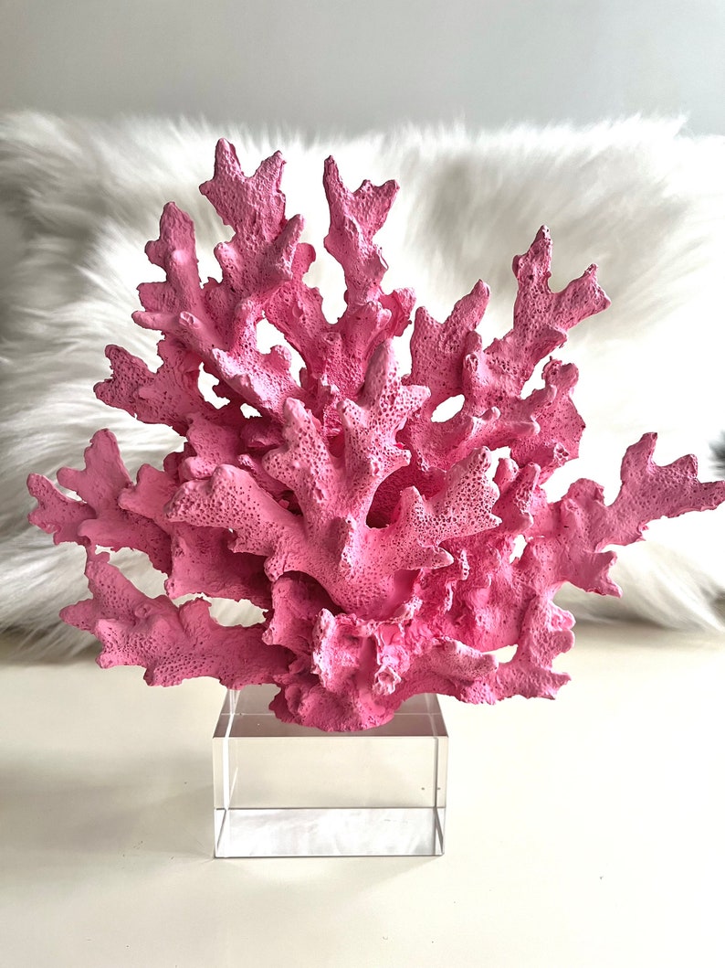 Decorative Red Crystal Coral Reef, Office Decor, Coral Object, Coral Stone Sculpture, Luxury Home Decor Objects, Christmas Gifts For Her image 7