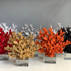 Decorative Red Crystal Coral Reef, Office Decor, Coral Object, Coral Stone Sculpture, Luxury Home Decor Objects, Christmas Gifts For Her image 3