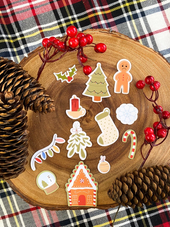 12 pcs Happy Holidays Sticker Pack // Stickers Digital Art | Etsy