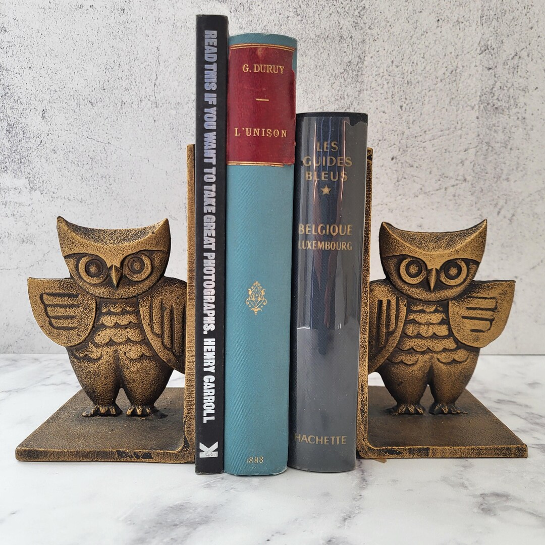 Toyo Bookends Vintage Mid-century Modern Toyo Japan Collectable Distressed Cast-iron ...