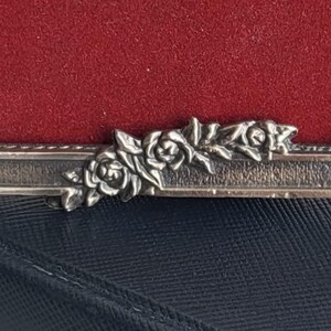 Adorable small vintage floral and bow pewter frame, charming photo holder, shabby chic home decor, unique collectible, perfect for a gift