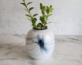 Filip Ravert, Romanian Frosted Art Glass Vase With Bronze Applied