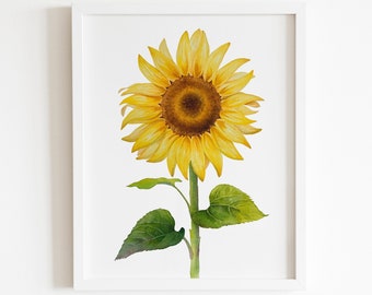 花のプリント、ひまわりの壁アート、夏の壁アート、すぐにダウンロードできる印刷可能なアート