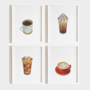 Coffee wall art set, coffee home decor, coffee decor, coffee poster, coffee gift, coffee kitchen wall art, kitchen decor, coffee lover gift