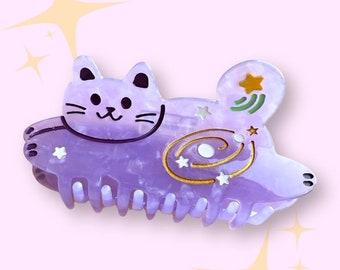 Pince à cheveux pour chat Galaxy : accessoire pour cheveux en acétate de cellulose