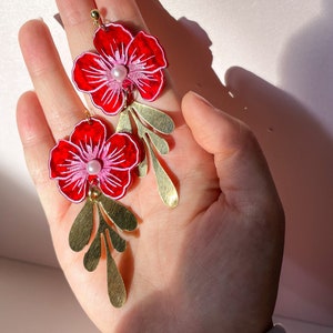 Flower of Luck//Statement Earring//Acrylic Earring image 2