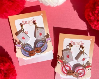 Snail Mail Acrylic Earrings: Cottagecore Animal Dangle Earrings