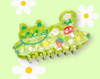 Mushroom Cat Hair Claw Clip: Cellulose Acetate Hair Accessory