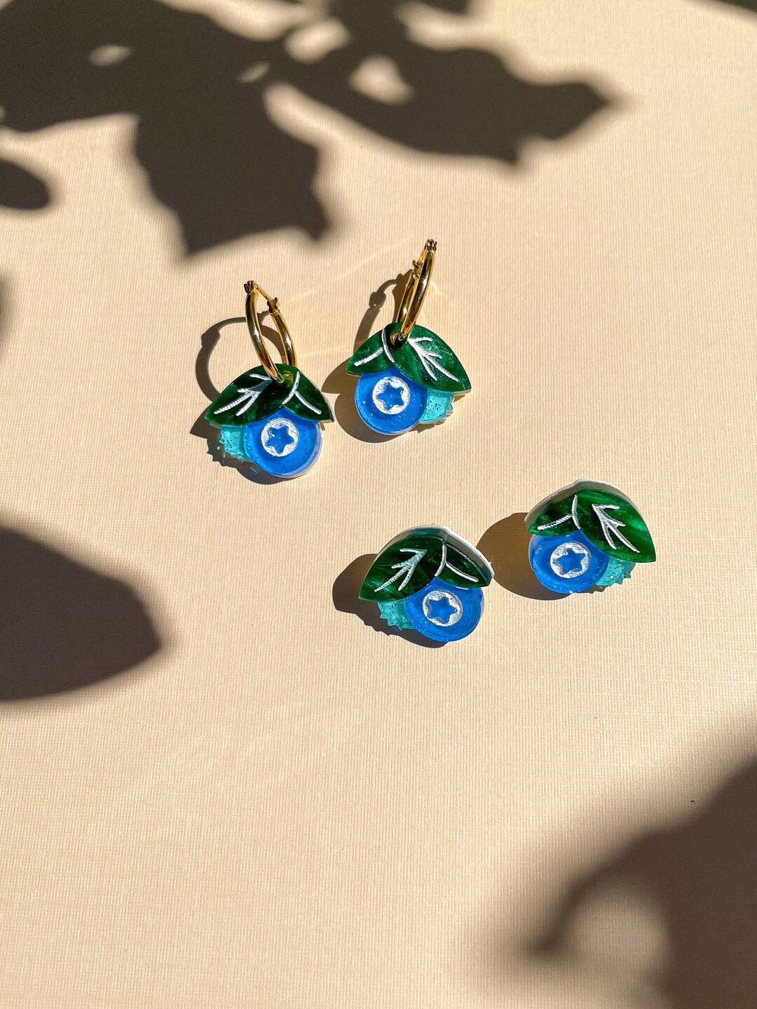 Mini Blueberry Dangle//statement Earring//acrylic Earring//fruit