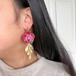 Flower of Luck//Statement Earring//Acrylic Earring image 3