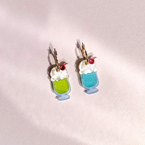 Cream Soda Earrings//Statement Earring//Acrylic Earrings //Asian Food Earrings//Soda Charm//Gift for Foodie//Summer Earrings