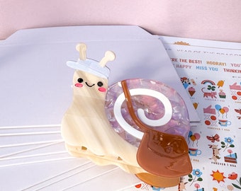 Snail Mail Hair Claw Clip: Cellulose Acetate Trendy Hair Accessory