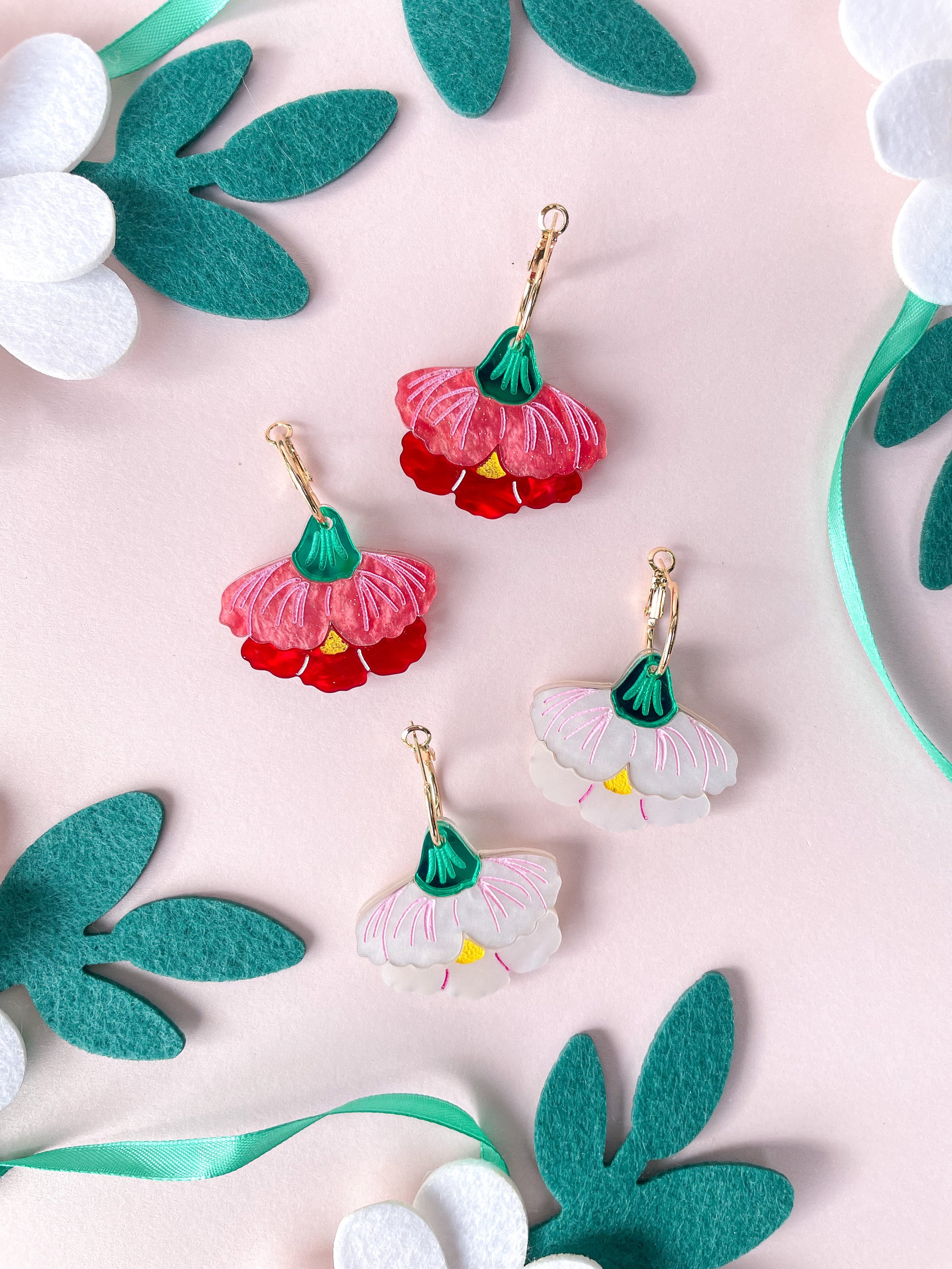 Carnation//Flower Earring//Spring Flower Earrings//Statement Earring//Acrylic Earring//Cute Earrings