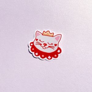 Queen Cat Sticker//Digital Art//Stickers//Illustration//Home decor//kawaii//Stationary//Waterproof Sticker