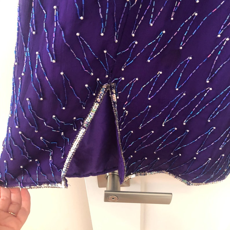 VINTAGE Laurence Kazar Beaded Sequin Silk Dress image 7