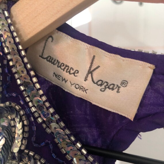 VINTAGE Laurence Kazar Beaded Sequin Silk Dress - image 9
