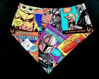 Star Wars Dog Bandana: The Mandalorian, Curved Neck, Snap-On