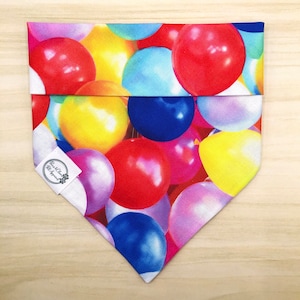 Birthday Balloon Dog Bandana: Reversible, Personalized Pet Bandana