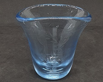 Orrefors Crystal Glass carved vase | Made in Sweden 1960 | Scandinavian glass vase |