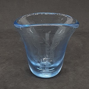 Orrefors Kristallglas geschnitzte Vase | Hergestellt in Schweden 1960 | Skandinavische Glasvase |