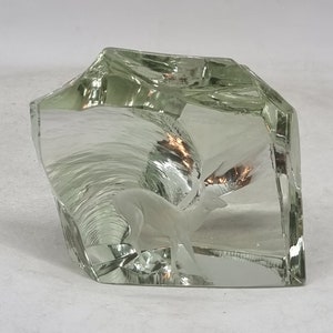 Vintage J.O. Lake Ekenas Sweden Glass Paperweight Sculpture |