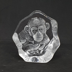 Vintage glass sculpture &quot;Monkey&quot; | Collectible glass | Made in Sweden |