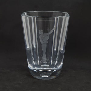 Orrefors Kristall Glas vase | Hergestellt in Schweden 1960 | Skandinavische Glasvase |