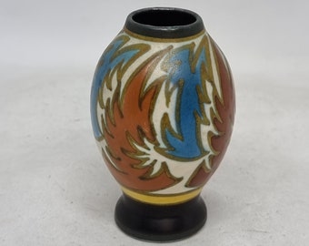 花瓶 - アールデコ - ゴーダ オランダ - 手描き - 非常に美しい花の