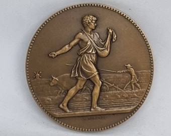 Vintage Republique Francaise Bronze Medaille |