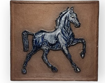 Vintage Ceramic Wall Plaque by Holmer Trier | Knabstrup, Denmark |