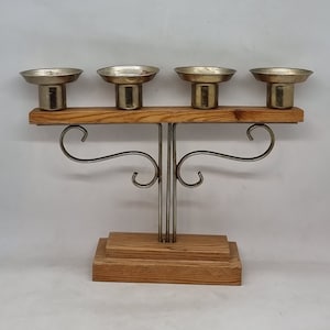 Vintage Wood/Metal 4 branch candelabra | Made in Sweden |
