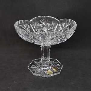 Nizbor A. Ruckl & Sons Hand Cut Czech Bohemia Crystal Glass Bowl |