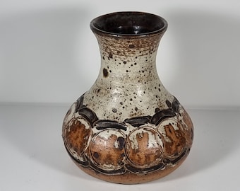 Vintage rustik dansk modern keramikvas av Ting Keramik, 1970-talet |