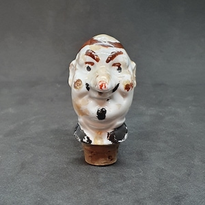20th century porcelain head stopper with funnel | Handmade | Handpainted | German |