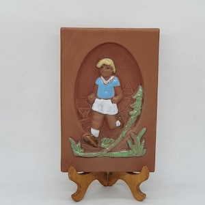 Vintage JIE Gantofta ceramic wall plaque &quot;Runner&quot; | Wall plaque no. 548|