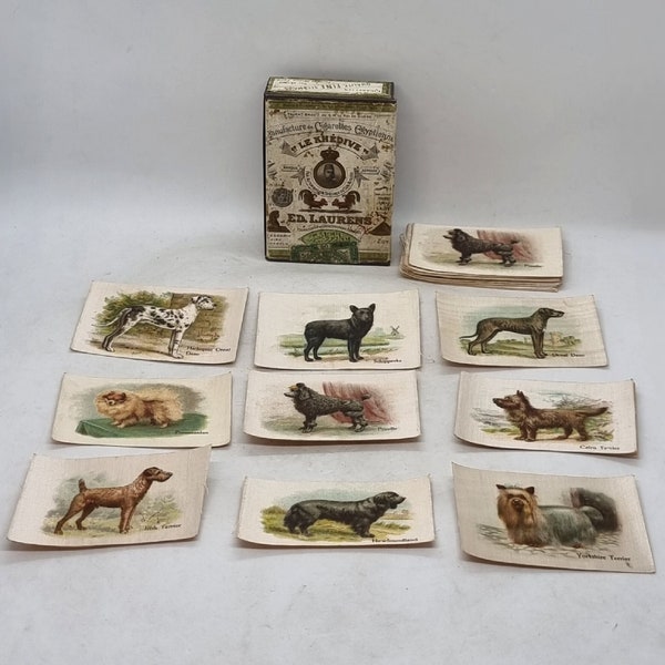 25 x Antique “Best Dogs of Their Breed” Silk Cigarette Collectors Cards |