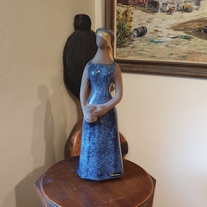 Tall vintage Swedish ceramic girl figurine by Henry Hallberg for Jie Gantofta Sweden |
